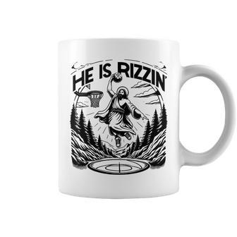 He Is Rizzin Basketball Christian Religious Coffee Mug - Seseable