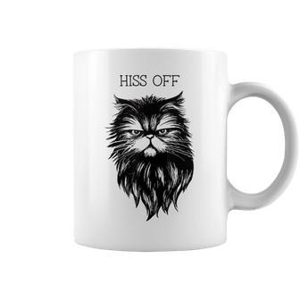 Hiss Off Cute Cat Pun Punny Meow Cat Lover Dad Mom Coffee Mug - Seseable