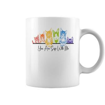 You Are Safe With Me Cats Pride Parade Lgbt Equal Rights Coffee Mug - Monsterry