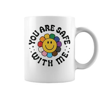 You Are Safe With Me Lgbtq Pride Ally Smile Face Back Coffee Mug - Monsterry DE