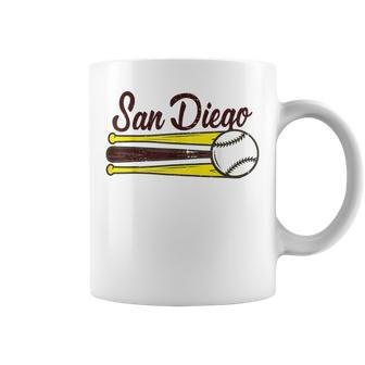San Diego Baseball Vintage Distressed Met At Gameday Coffee Mug - Monsterry CA