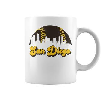 San Diego Baseball Vintage Skyline Cool Retro Sd Jersey Coffee Mug - Monsterry
