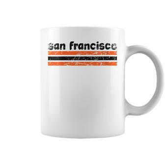 San Francisco California Three Stripe Vintage Weathered Coffee Mug - Monsterry UK