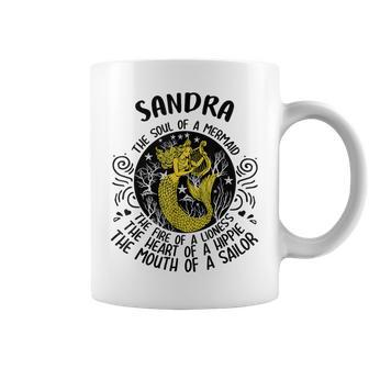 Sandra The Soul Of A Mermaid Name Coffee Mug - Seseable