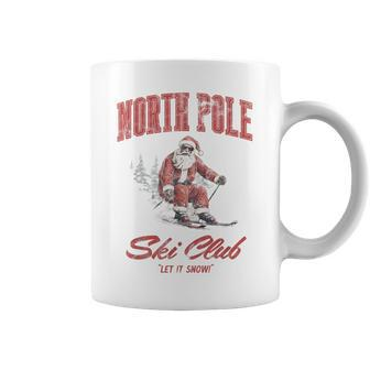 Santa Claus Christmas Snow Skiing At The North Pole Ski Club Coffee Mug | Mazezy UK