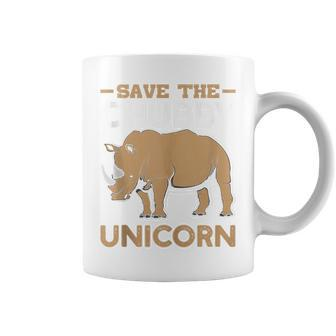 Save The Chubby Unicorns Rhino Rhinoceros Zoo Vintage Cool Coffee Mug - Monsterry AU