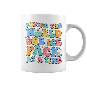 Saving The World One Ice Pack At Time Retro School Nurse Coffee Mug - Seseable