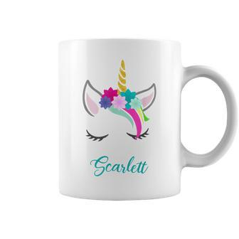 Scarlett Name Personalised Unicorn Coffee Mug - Seseable