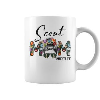 Scouting Scout Mom Life Messy Bun Hair Mother's Day Coffee Mug - Monsterry