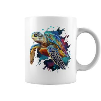 Sea Turtle Watercolor Graphic Coffee Mug | Mazezy