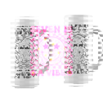 Seven Is A Vibe Birthday Groovy 7 Year Old Girl 7Th Birthday Coffee Mug | Seseable CA