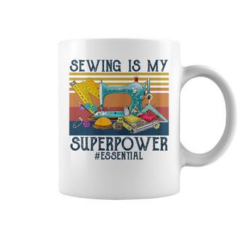 Sewing Is My Superpower Vintage Coffee Mug - Monsterry
