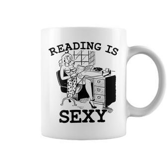 Sexy Pin Up Girl Comic Book Vintage Reading Is Sexy Coffee Mug - Monsterry DE