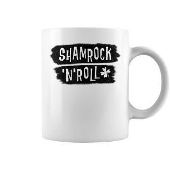 Shamrock’N’Roll Distressed St Patrick’S Day Quote Coffee Mug - Monsterry