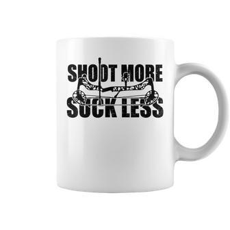 Shoot More Suck Less Hunting Lovers Hunter Dad Husband Coffee Mug - Seseable