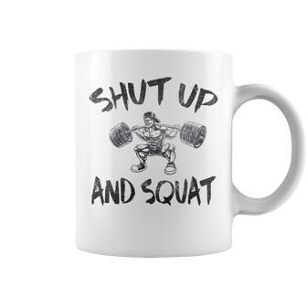 Shut Up And Squat Vintage Leg Day Coffee Mug - Monsterry AU