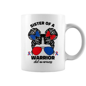 Sister Of A Warrior Chd Congenital Heart Defect Awareness Coffee Mug - Monsterry CA