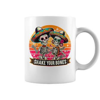 Skeleton Cinco De Mayo Mexican Dancing Couple Vintage Coffee Mug - Monsterry DE