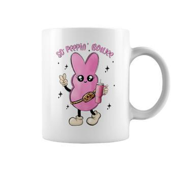 So Peepin's Boujee Retro Pink Style Rabbits Easter Day Coffee Mug - Seseable