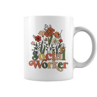 Social Worker Flower Grow Retro Vintage Social Work Life Coffee Mug - Seseable