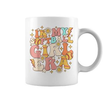 In My Softball Girl Era Retro Softball Girl Groovy Cute Coffee Mug - Seseable