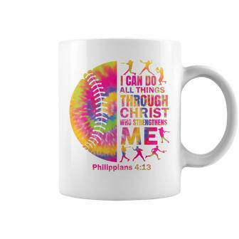 Softball T N Girls Christian Christ Tie Dye Coffee Mug | Mazezy