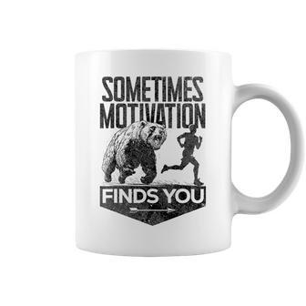 Sometimes Motivation Finds You Running Motivational Coffee Mug - Thegiftio