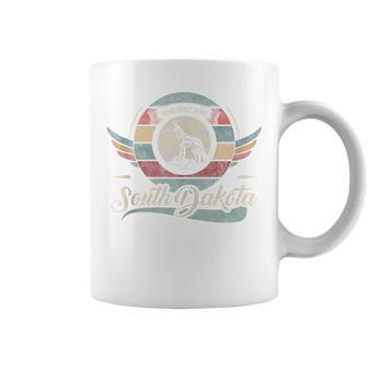 South Dakota Vintage State Animal Coyote Sweet Home Boho Coffee Mug - Monsterry UK