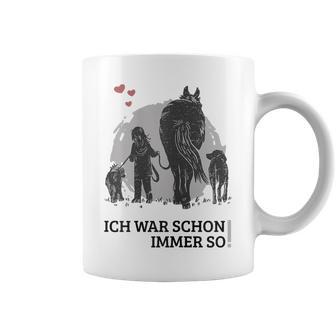 Spaziergang Pferd Hund Mädchen Pferdemensch Tassen - Geschenkecke