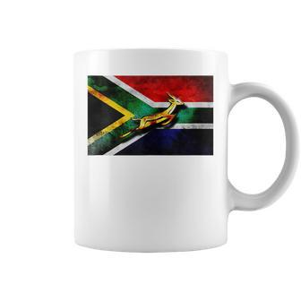 Springbok Bokke South African Flag Vintage Rugby Coffee Mug - Monsterry