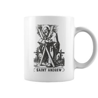 St Andrew The Apostle Saltire Cross Vintage Catholic Saint Coffee Mug - Monsterry DE