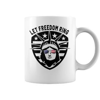 Statue Of Liberty Patriotic Sunglasses Let Freedom Ring Coffee Mug - Monsterry