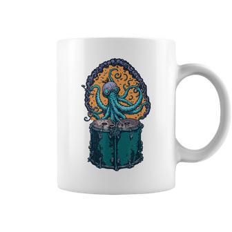 Steampunk Octopus Playing Drums Drummer Drum Kit Coffee Mug - Monsterry CA