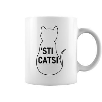 Sticatsi Sticazzi Phrase Ironic Writing With Cat Coffee Mug - Monsterry DE