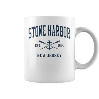 Stone Harbor Nj Vintage Navy Crossed Oars & Boat Anchor Coffee Mug - Monsterry CA