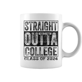 Straight Outta College Class Of 2024 Graduation Coffee Mug - Monsterry AU