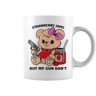 Strawberry Jams But My Gun Don't Teddy Bear Meme Coffee Mug - Monsterry UK