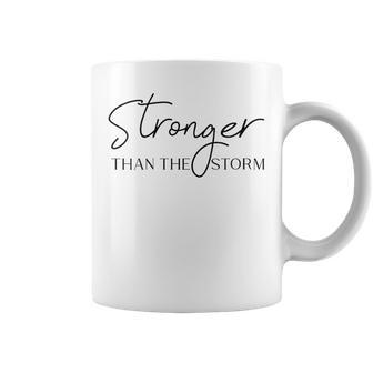 Stronger Than The Storm Modern Minimalistic Positive Saying Coffee Mug - Monsterry UK