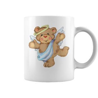 Stuffed Animal Angel Teddy Bear Cute White Coffee Mug - Monsterry