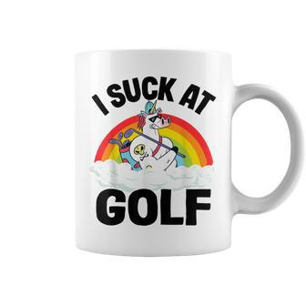 I Suck At Golf Golf Loser Unicorn Sarcastic Golfing Coffee Mug - Monsterry