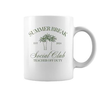 Summer Break Social Club Teacher Off Duty Beach Vacation Coffee Mug - Seseable