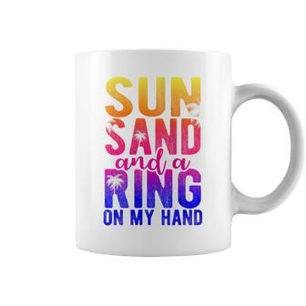 Sun Sand And A Ring On My Hand Bride Bachelorette Party Coffee Mug | Crazezy AU