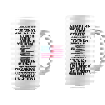 Support The Country You Live In Usa American Flag Coffee Mug | Mazezy