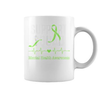 Support Squad Mental Health Awareness Green Ribbon Women Coffee Mug - Seseable