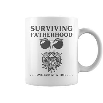 Surviving Fatherhood One Bud At A Time Weed Dad Cannabis Da Coffee Mug - Monsterry CA