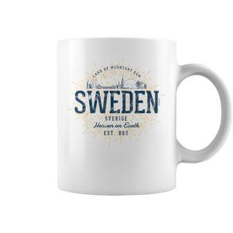 Sweden Retro Style Vintage Sweden White S Tassen - Seseable