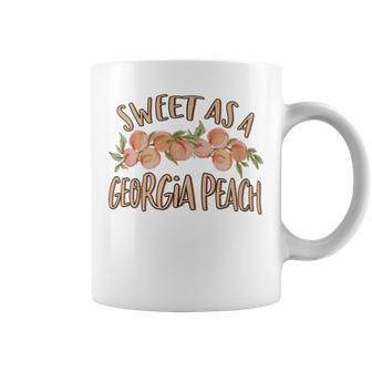 Sweet As A Georgia Peach Cute Southern Georgia Girl Coffee Mug - Monsterry