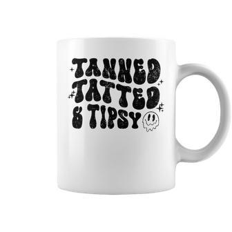 Tanned Tatted And Tipsy Trendy Beach Summer Vacation Coffee Mug - Monsterry DE