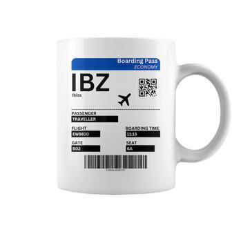 Tarjeta De Embarque Ibiza Ibz Billete De Avión Ibiza Taza de café - Regaloses