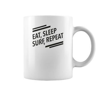 Tasse Eat Sleep Surf Repeat pour Passionnés de Surf - Cadeauxyz